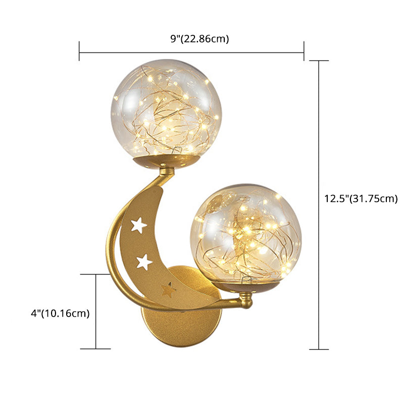 Star & Moon Modeling Metal LED Wall Lamp LED Lights String Nordic Home Decorative Lighting Fixture