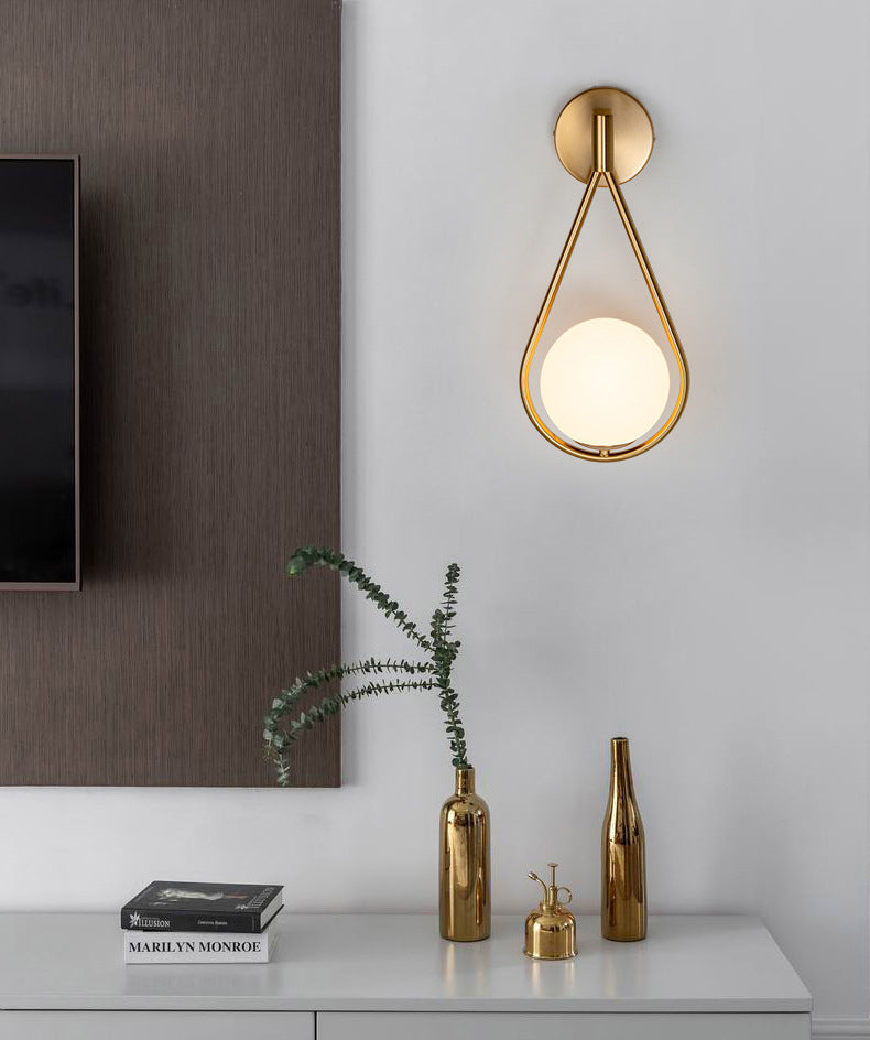 Modern Minimalist Style Global Wall Lighting Fixtures Glass 1 Light Sconce Light for Living Room