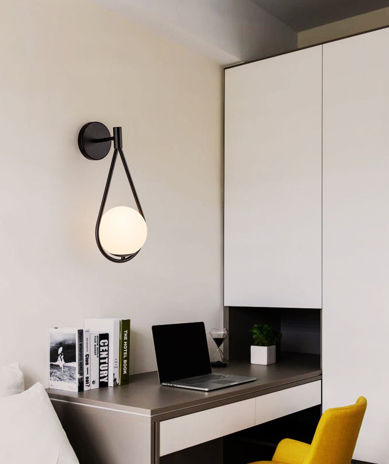 Modern Minimalist Style Global Wall Lighting Fixtures Glass 1 Light Sconce Light for Living Room