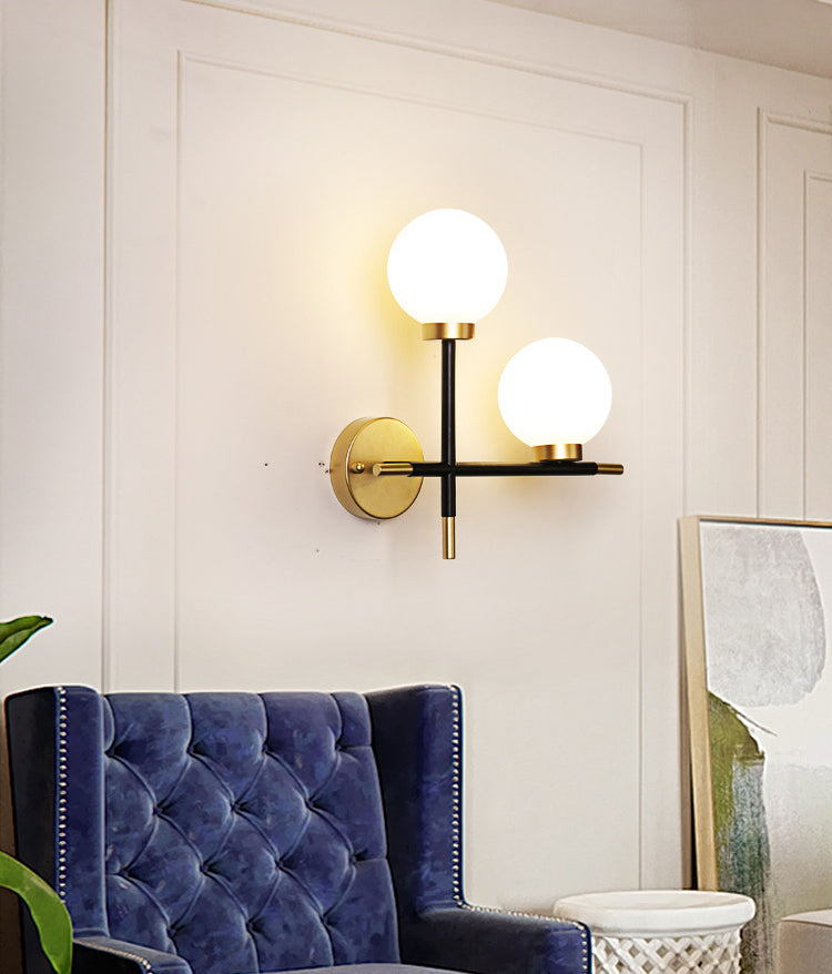 Modern Minimalist Style Global Wall Lighting Fixtures Sconce Light with Glass Shade for Living Room