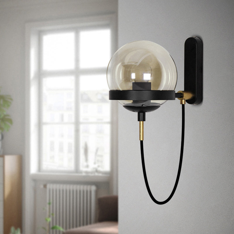 Modern Minimalist Style Globe Wall Lighting Ideas Glass 1 Light Wall Lamps for Living Room