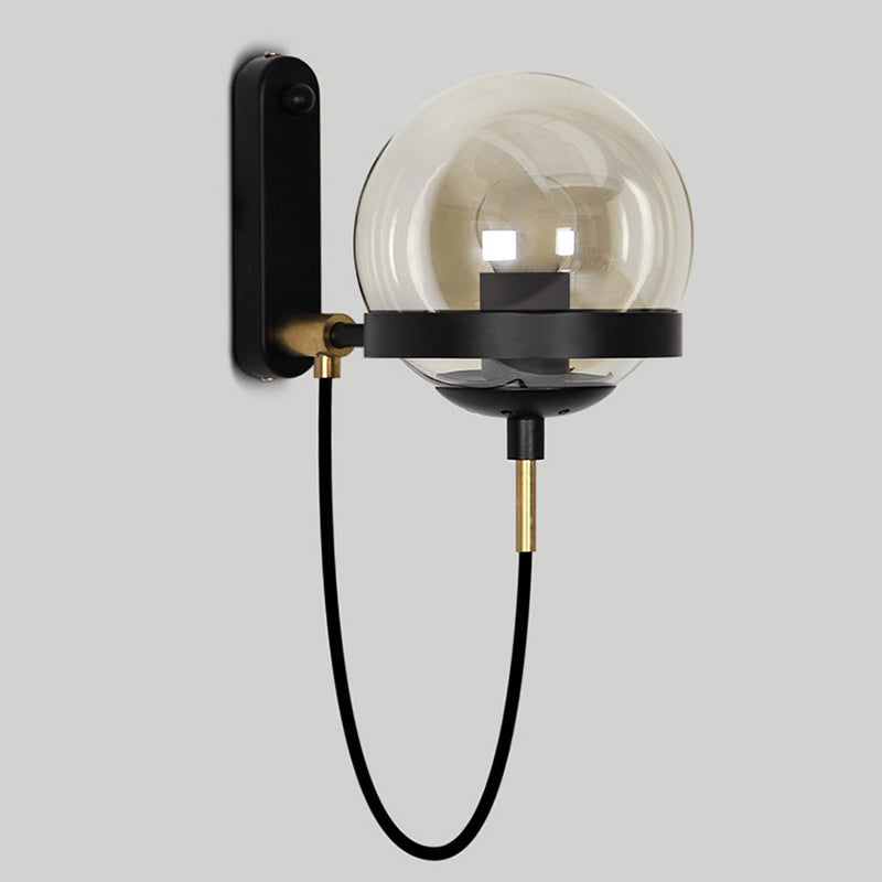 Modern Minimalist Style Globe Wall Lighting Ideas Glass 1 Light Wall Lamps for Living Room