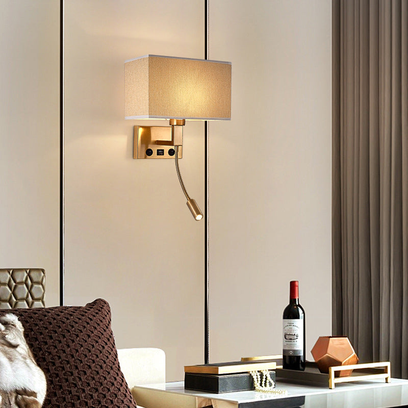Lámpara de lectura LED de 20.5 pulgadas de altura Lámpara de lectura ajustable Lámpara de pared nórdica en latón