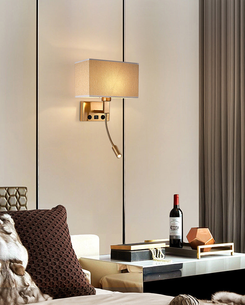 Lámpara de lectura LED de 20.5 pulgadas de altura Lámpara de lectura ajustable Lámpara de pared nórdica en latón