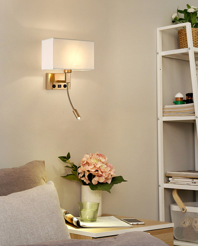 Lámpara de lectura LED de 20.5 pulgadas de altura Lámpara de lectura ajustable Lámpara de pared nórdica en latón