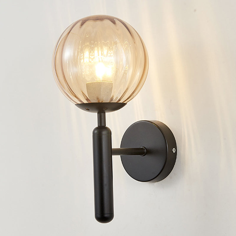 Glass Globe Shade Wall Light Fixture Nordic Style 1 Lights Wall Mount Lamp for Living Room Bedroom