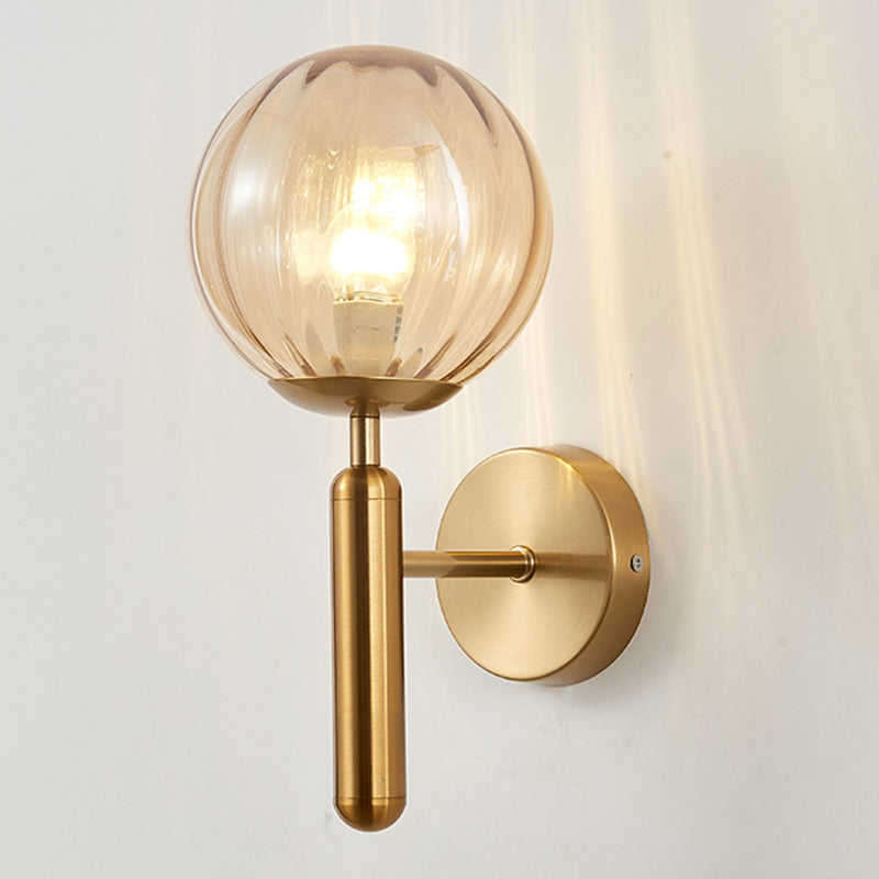 Glass Globe Shade Wall Light Fixture Nordic Style 1 Lights Wall Mount Lamp for Living Room Bedroom