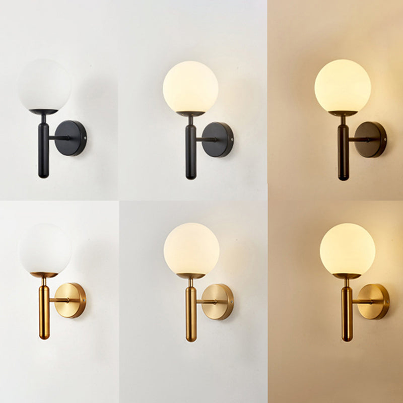 Glass Globe Shade Wall Light Fixture Nordic Style 1 Lights Wall Mount Lamp for Living Room Bedroom