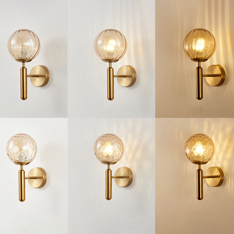 Glass Globe Shade Wall Light Fixture Nordic Style 1 Lights Wall Mount Lamp for Living Room Bedroom