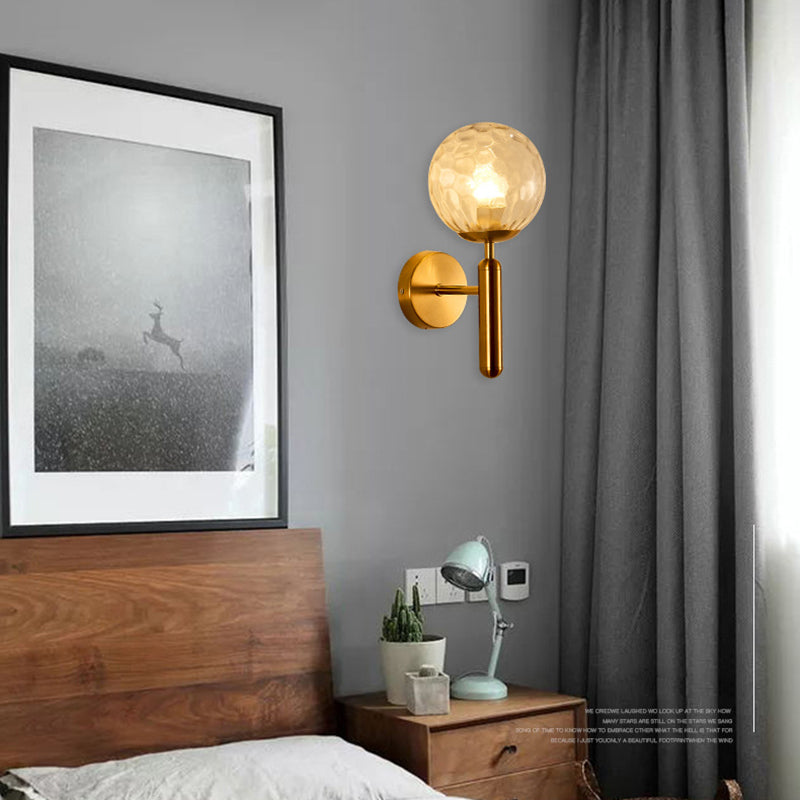 Glass Globe Shade Wall Light Fixture Nordic Style 1 Lights Wall Mount Lamp for Living Room Bedroom