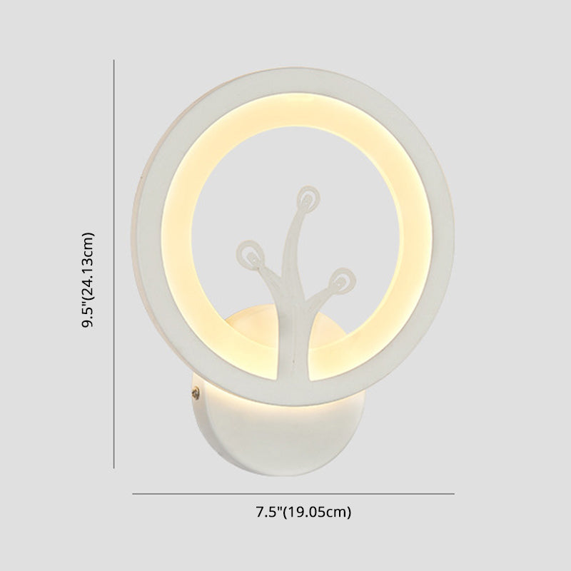 White Simplicity Acrylic LED Wall Lamp Contemporary Style Living Room Hallway Sconce Light