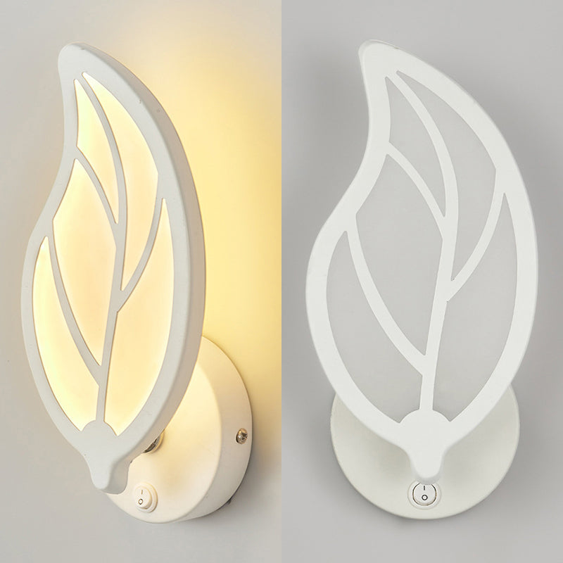 White Simplicity Acrylic LED Wall Lamp Contemporary Style Living Room Hallway Sconce Light