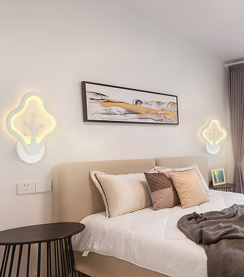 White Simplicity Acrylic LED Wall Lamp Contemporary Style Living Room Hallway Sconce Light