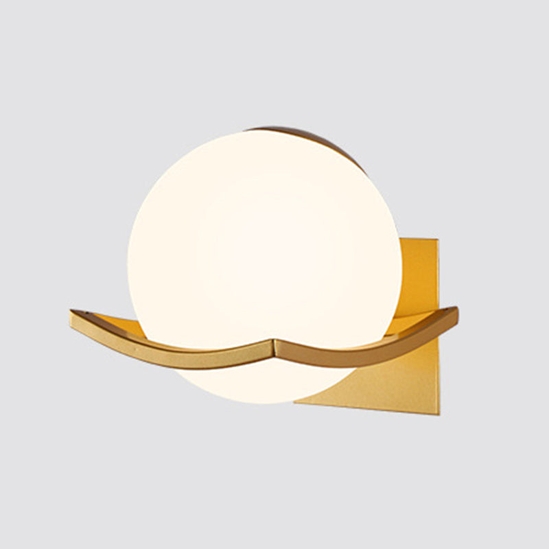 1 Lichtmilch weiße Glaskugel Wandlampe Nordischer Stil Einfachheit Nacht Beleuchtung für Schlafzimmer