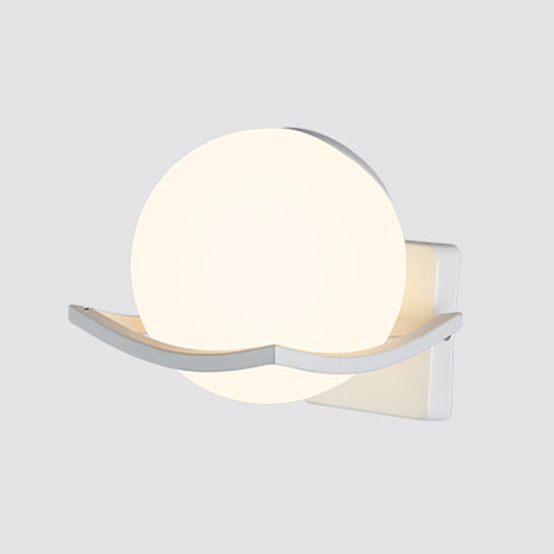 1 Lichtmilch weiße Glaskugel Wandlampe Nordischer Stil Einfachheit Nacht Beleuchtung für Schlafzimmer