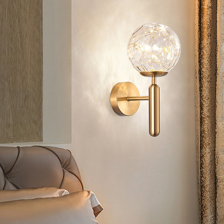 1-Lights Globe Glass Wall Light Nordic Style LED Lights String Wall Mount Lamp for Living Room Bedroom