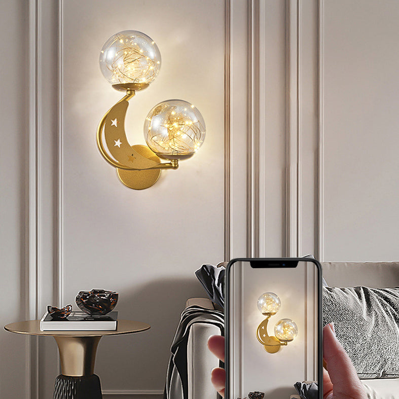 Star & Moon Modeling Metal LED Wall Lamp LED Lights String Nordic Home Decorative Lighting Fixture