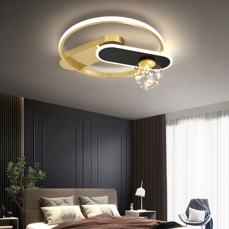 LED Flush Mount Ceiling Light Ringed Lighting for Coffee Shop Living Room Bedroom