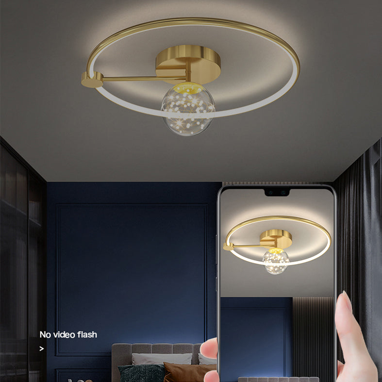 LED Flush Mount Ceiling Light Ringed Lighting for Coffee Shop Living Room Bedroom