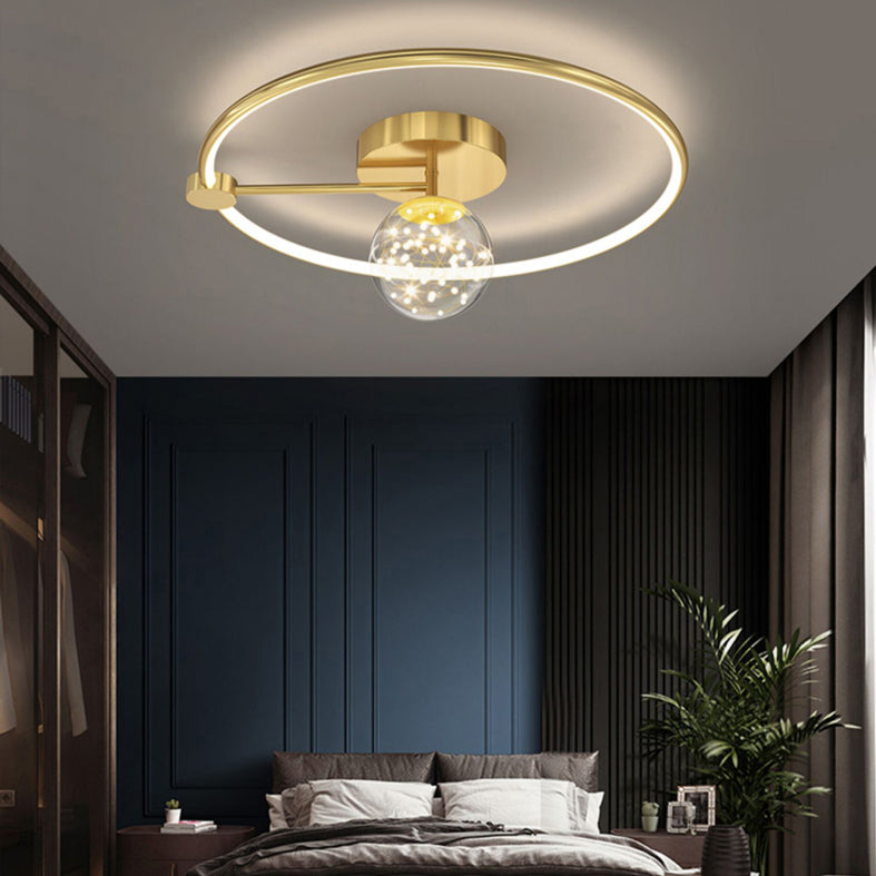 LED Flush Mount Ceiling Light Ringed Lighting for Coffee Shop Living Room Bedroom