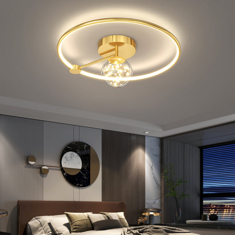 LED Flush Mount Ceiling Light Ringed Lighting for Coffee Shop Living Room Bedroom