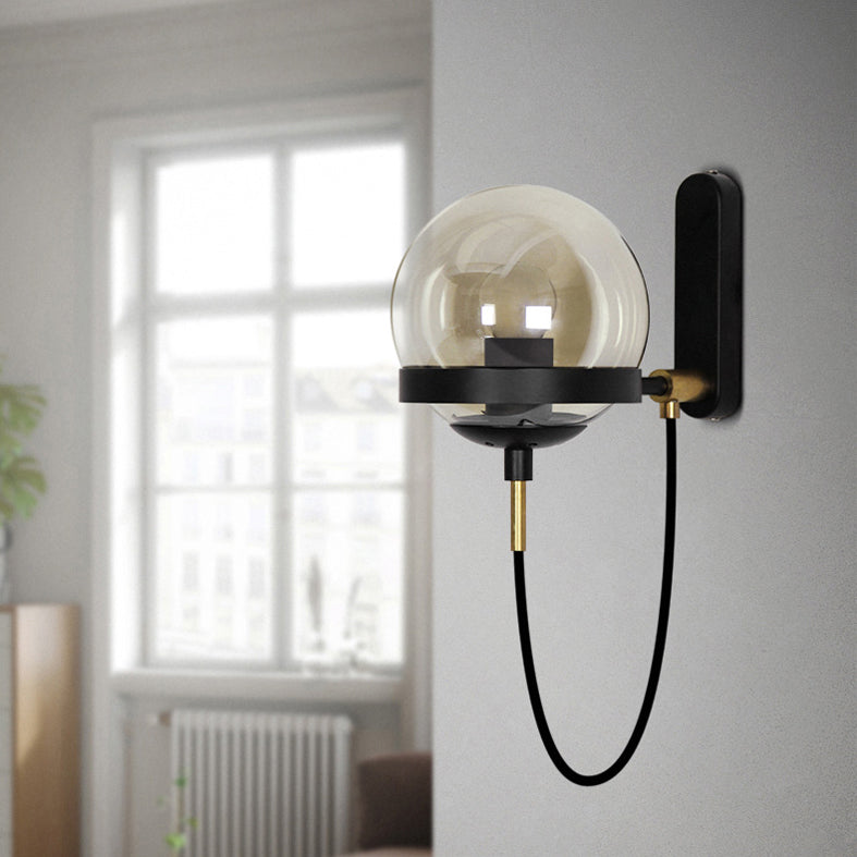 Modern Minimalist Style Globe Wall Lighting Ideas Glass 1 Light Wall Lamps for Living Room