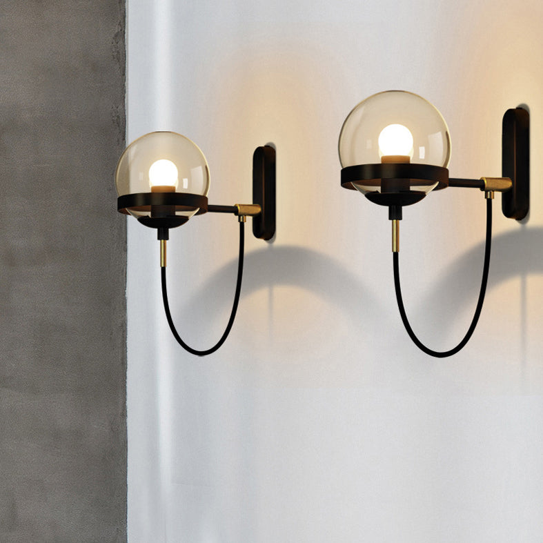 Modern Minimalist Style Globe Wall Lighting Ideas Glass 1 Light Wall Lamps for Living Room