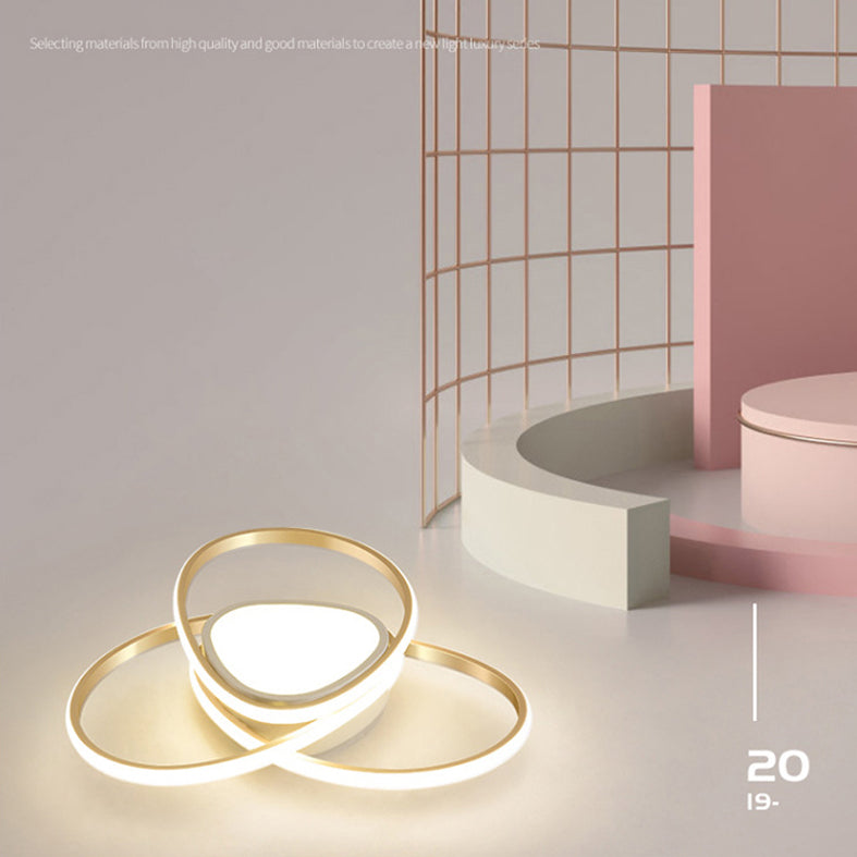 Gold Geometrical Ceiling Light Fixture Simple Style LED Metal Ceiling Flush Mount Light