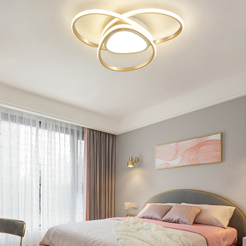 Gold Geometrical Ceiling Light Fixture Simple Style LED Metal Ceiling Flush Mount Light