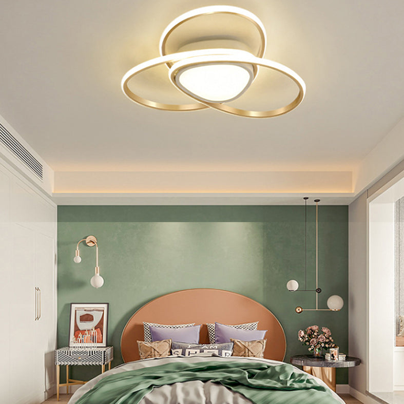 Gold Geometrical Ceiling Light Fixture Simple Style LED Metal Ceiling Flush Mount Light