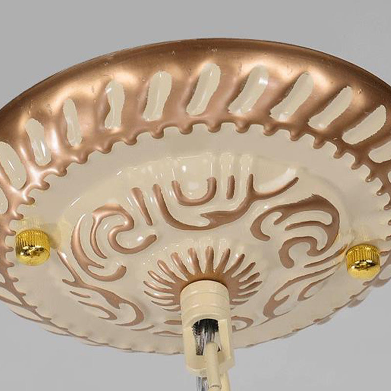 Éclairage de lustre conique baroque Luminations 9/11 Verre coupée Lumière suspendue en blanc et or