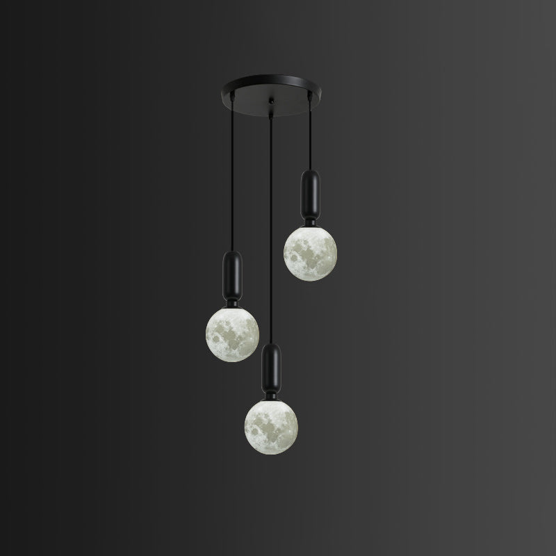 Modern Style Ceiling Light with Moon Design Glass Shape Cluster Lighting
