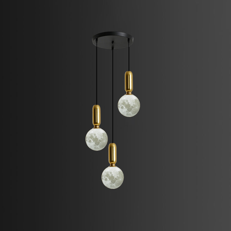 Modern Style Ceiling Light with Moon Design Glass Shape Cluster Lighting