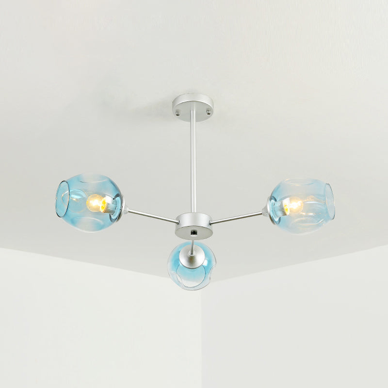 Stile contemporaneo a 3 luci a 3 luci/nero a soffitto di sputnik sfera lampadario