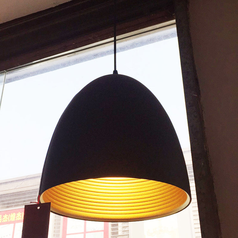 Gewölbter Anhänger leichte minimalistische Metall 1 Hell Black Hanging Lamp Kit für Restaurant
