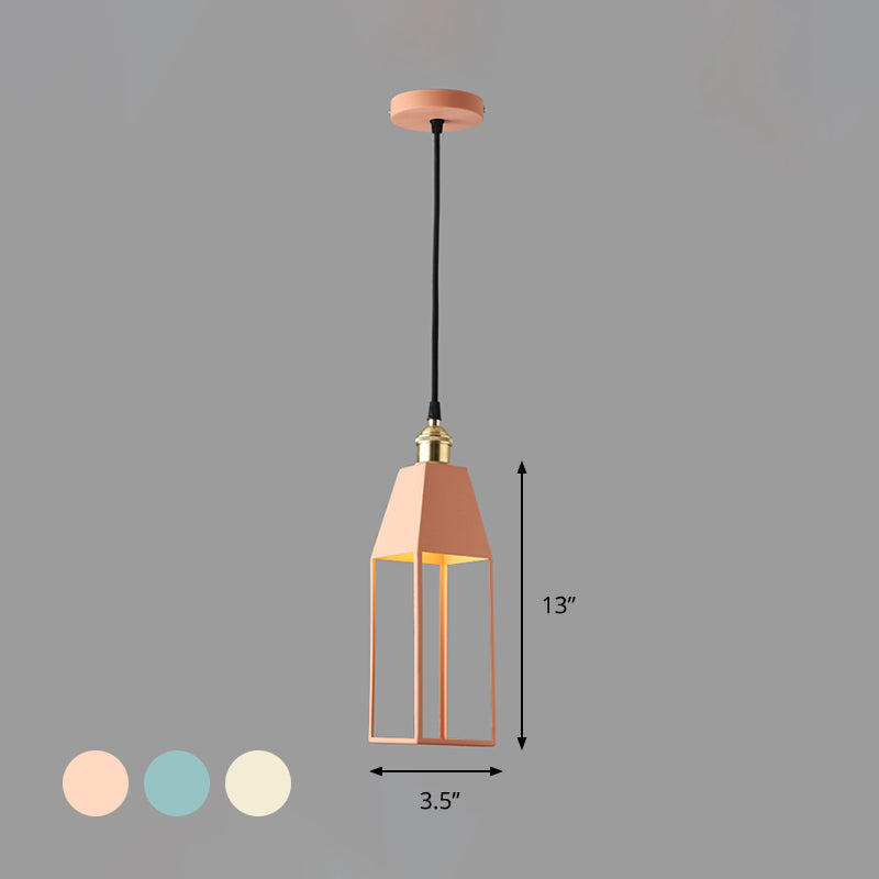 Comedor en forma de casa iluminación colgante de metal 1 lámpara de luz de luz en naranja/verde/oro