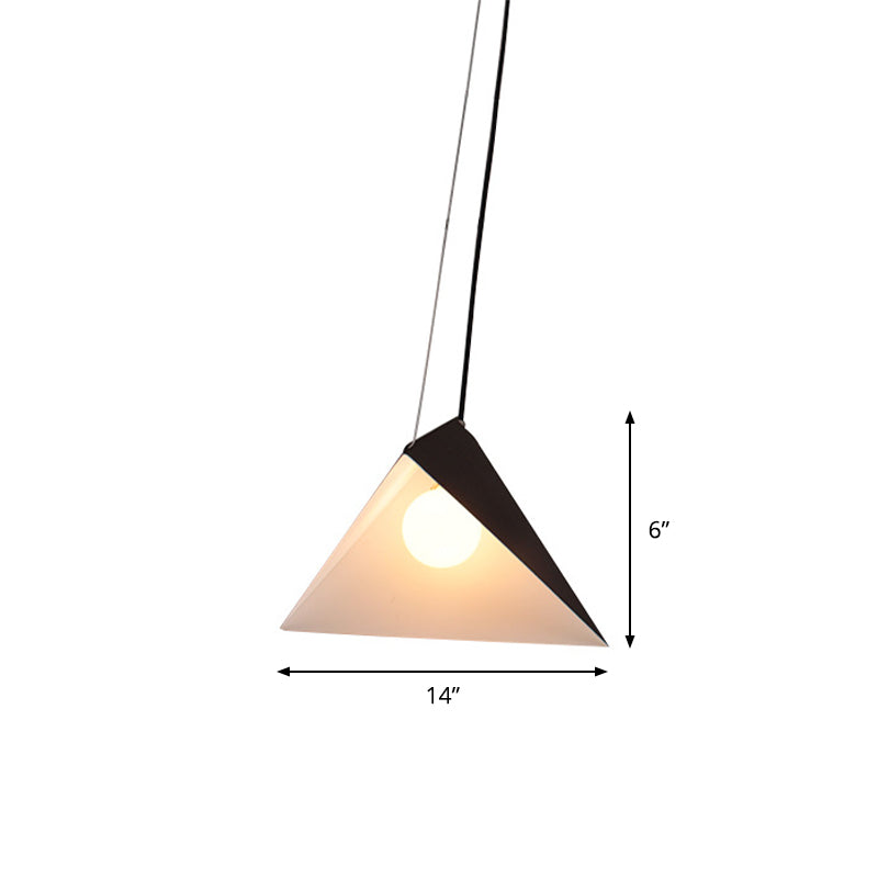 Metal Geometric Pendant Light Fixture Modern Style 1 Light Black Suspension Lamp for Living Room
