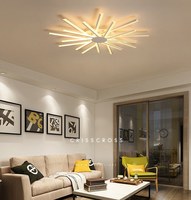Luz de techo semi empotrada de acrílico cruzado Luz LED de techo montada semi empotrada blanca moderna