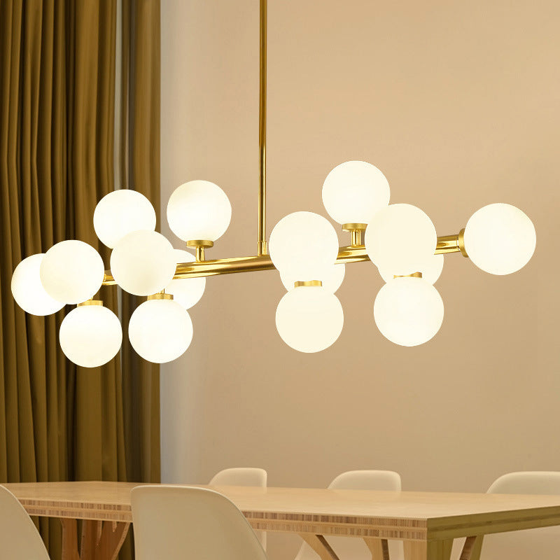 Bubbles Dinning Room Island Pendant Light Glass Minimalistic Island Lighting in White
