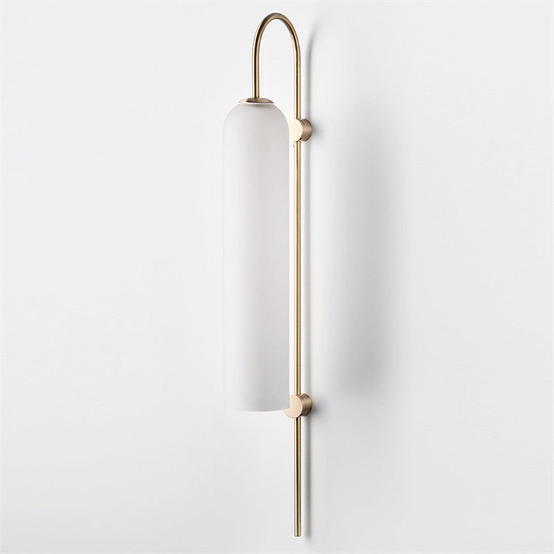 30" H Long Column Shaped Glass Wall Lamp Nordic Style Minimalism Lighting Fixture for Living Room Hallway