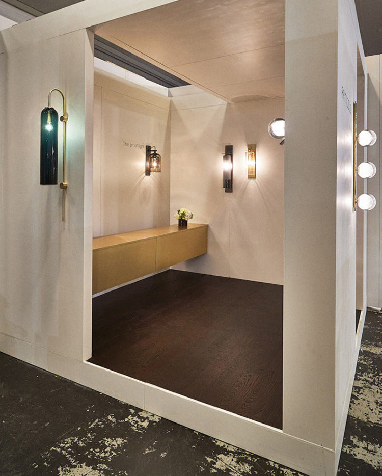 30" H Long Column Shaped Glass Wall Lamp Nordic Style Minimalism Lighting Fixture for Living Room Hallway