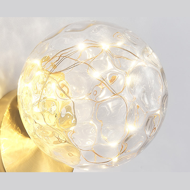 Transparent Glass Orb Mini Wall Lamp Nordic Style Creative LED Light Strings Bedside Light