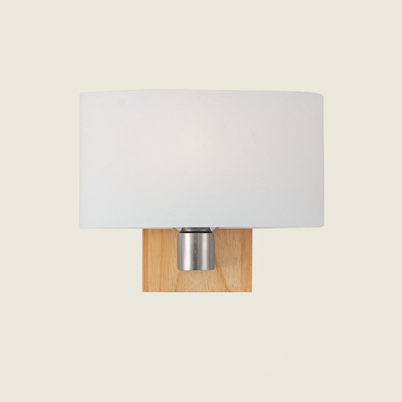 Lampe à chambre à coucher en verre rectangulaire lampe murale nordique simplicité simple applique de type bulbe avec base en bois massif