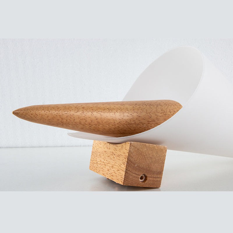 Simplicidad de sombra de vidrio blanco Lámpara de pared de madera Corredor de estilo nórdico Luz aplastante