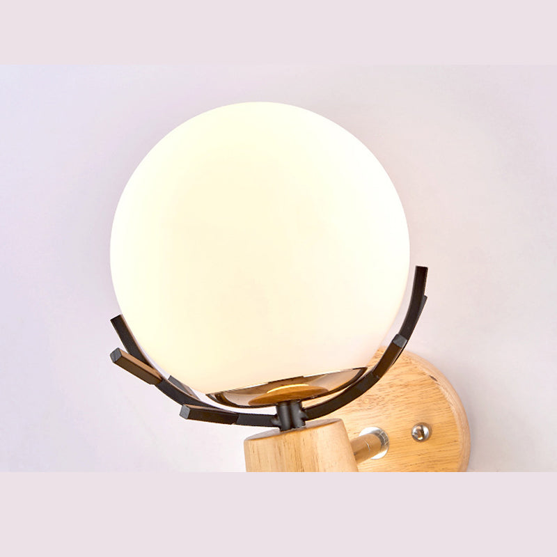 Creative Antler Mini Wall Lamp Nordic Style Solid Wood Simplicity Scone Light for Bedside