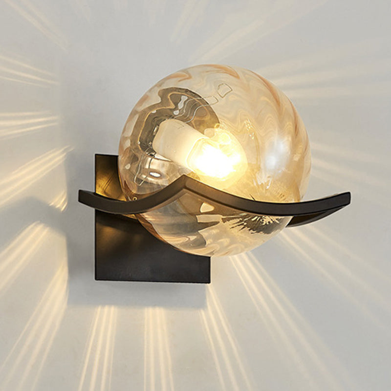 7 Inches Height Single Bulb Mini Sconce Light Nordic Style Simplicity Glass Ball Wall Light