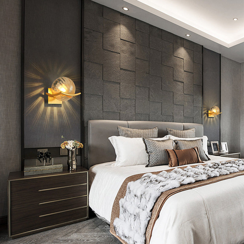 7 Inches Height Single Bulb Mini Sconce Light Nordic Style Simplicity Glass Ball Wall Light