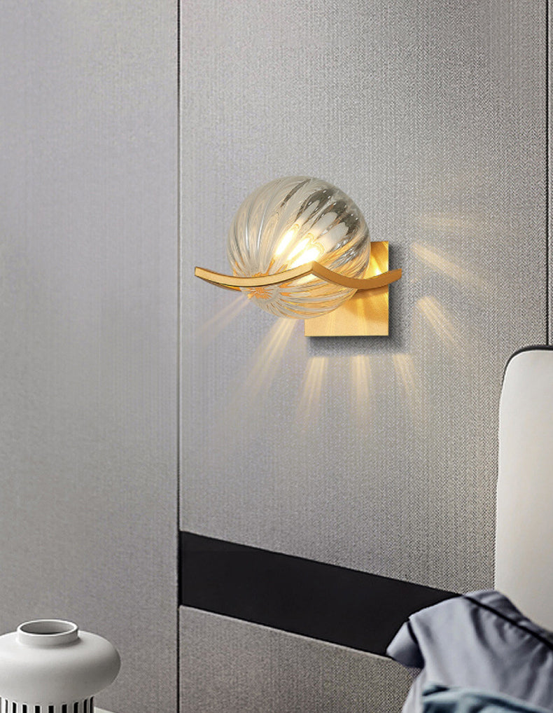 7 Inches Height Single Bulb Mini Sconce Light Nordic Style Simplicity Glass Ball Wall Light