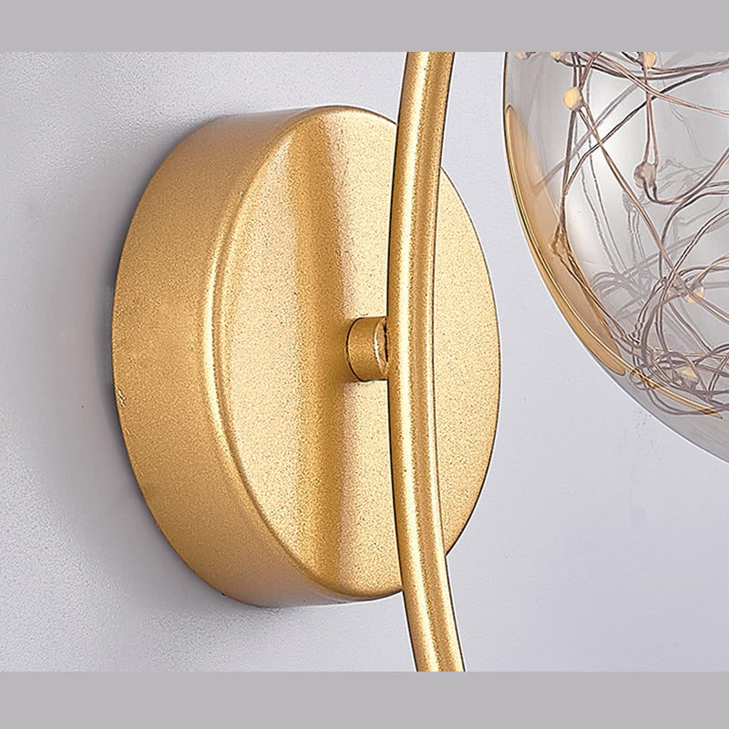 LED Light Strings Simplicity Glass Wall Sconce Metal Antler Design Nordic Style Lighting Fixture for Bedroom Living Room