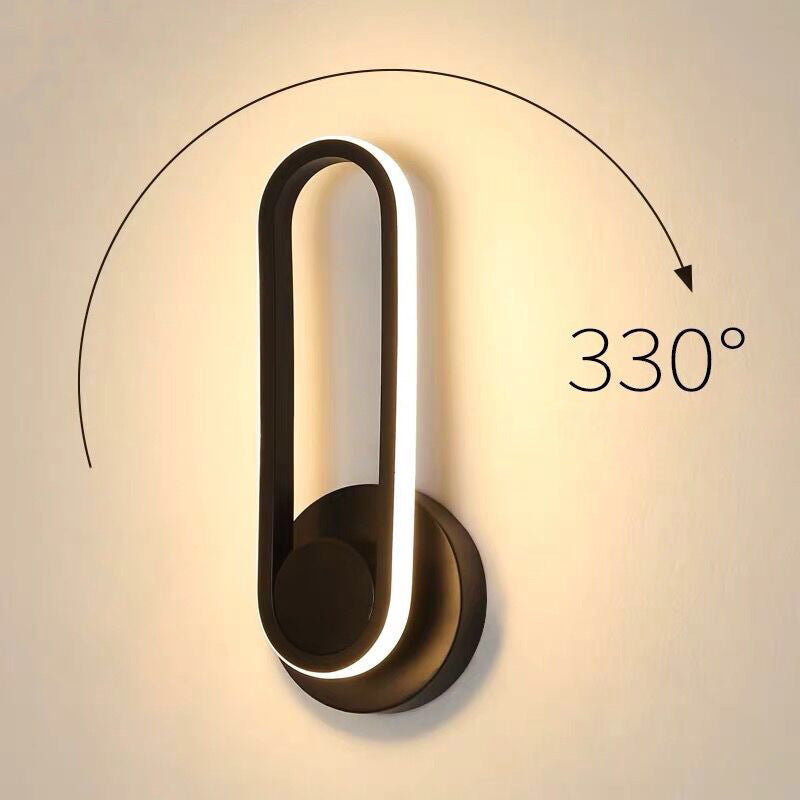 11.8" Height Modern Simplicity LED Wall Lamp 330° Rotatable Line Light for Bedroom